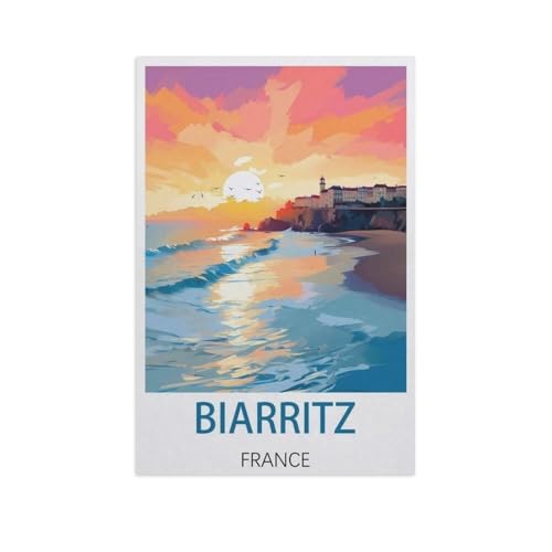 Puzzle 1000 Teile Papier，Biarritz Frankreich，Dekompression Der Erwachsenen，Kinderpuzzle Spiele Ab 8 Jahren, Spielzeug Für Mädchen Jungen Teenager（50x70cm）-K69 von YYNFHCBS