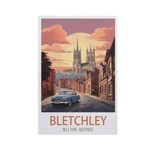 Puzzle 1000 Teile Papier，Bletchley Milton Keynes，Dekompression Der Erwachsenen，Kinderpuzzle Spiele Ab 8 Jahren, Spielzeug Für Mädchen Jungen Teenager（38x26cm）-L42 von YYNFHCBS