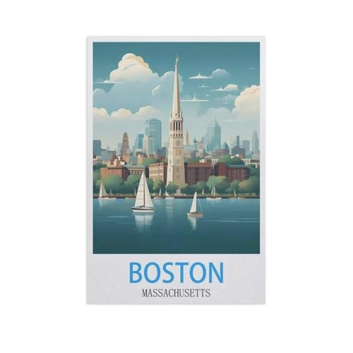 Puzzle 1000 Teile Papier，Boston, Massachusetts，Dekompression Der Erwachsenen，Kinderpuzzle Spiele Ab 8 Jahren, Spielzeug Für Mädchen Jungen Teenager（50x70cm）-H77 von YYNFHCBS