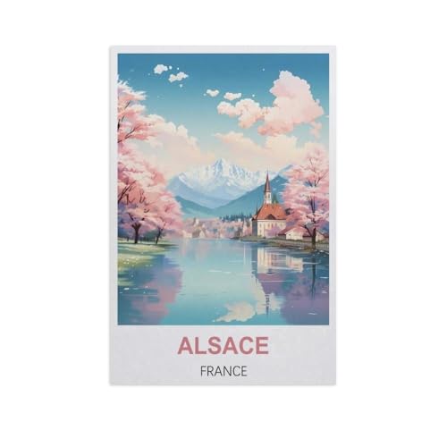 Puzzle 1000 Teile Papier，Elsass, Frankreich，Dekompression Der Erwachsenen，Kinderpuzzle Spiele Ab 8 Jahren, Spielzeug Für Mädchen Jungen Teenager（38x26cm）-H4 von YYNFHCBS