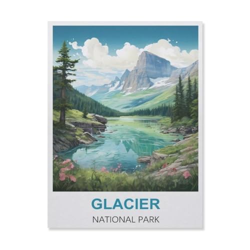 Puzzle 1000 Teile Papier，Glacier Nationalpark，Dekompression Der Erwachsenen，Kinderpuzzle Spiele Ab 8 Jahren, Spielzeug Für Mädchen Jungen Teenager（38x26cm）-A44 von YYNFHCBS