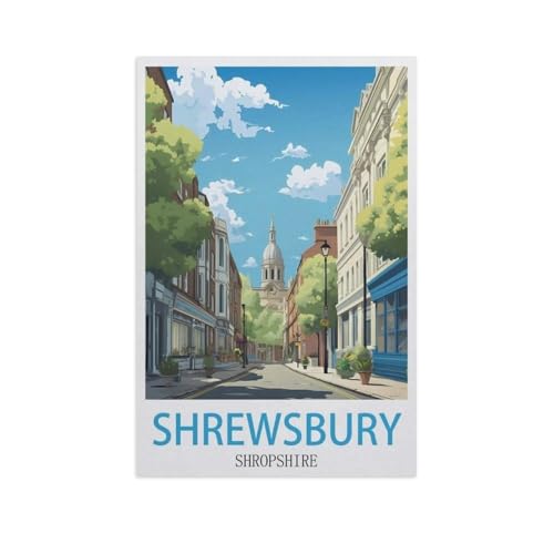 Puzzle 1000 Teile Papier，Shrewsbury Shropshire，Dekompression Der Erwachsenen，Kinderpuzzle Spiele Ab 8 Jahren, Spielzeug Für Mädchen Jungen Teenager（38x26cm）-M88 von YYNFHCBS