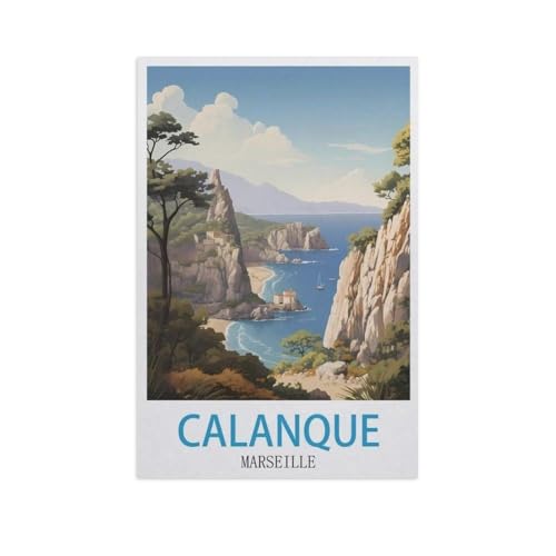 Puzzle 1000 Teile für Erwachsene，Calanque Marseille，Klassische Puzzle Teenager Jungen Mädchen Puzzle DIY Moderne Wohnkultur Einzigartiges Geschenk Intellektuelles Spiel（38x26cm）-L47 von YYNFHCBS