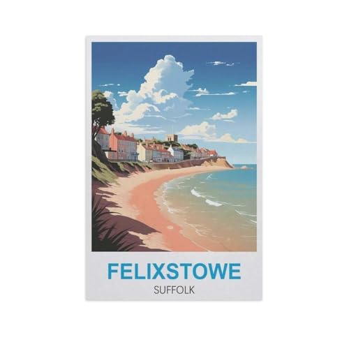 Puzzle 1000 Teile für Erwachsene，Felixstowe Suffolk，Klassische Puzzle Teenager Jungen Mädchen Puzzle DIY Moderne Wohnkultur Einzigartiges Geschenk Intellektuelles Spiel（38x26cm）-M93 von YYNFHCBS