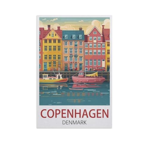 Puzzle 1000 Teile für Erwachsene，Kopenhagen, Dänemark，Klassische Puzzle Teenager Jungen Mädchen Puzzle DIY Moderne Wohnkultur Einzigartiges Geschenk Intellektuelles Spiel（38x26cm）-I58 von YYNFHCBS