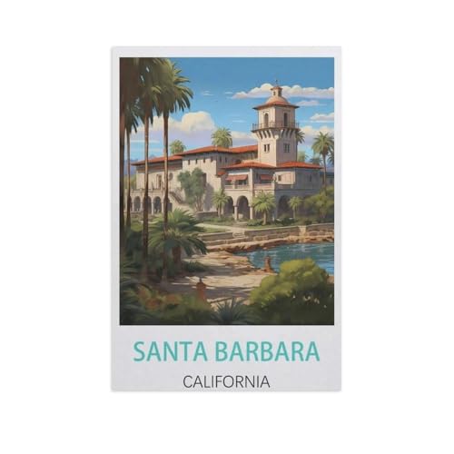 Puzzle 1000 Teile für Erwachsene，Santa Barbara Kalifornien，Klassische Puzzle Teenager Jungen Mädchen Puzzle DIY Moderne Wohnkultur Einzigartiges Geschenk Intellektuelles Spiel（38x26cm）-K4 von YYNFHCBS
