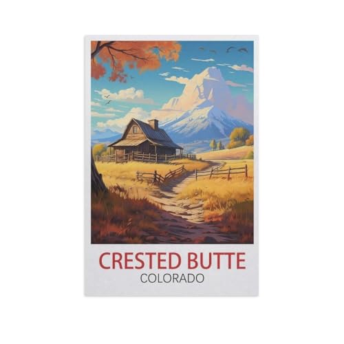 Puzzles 1000 Stück Holz Montage Bild，Crested Butte Colorado，Erwachsene Spiele Lernspielzeug（75x50cm）-L5 von YYNFHCBS