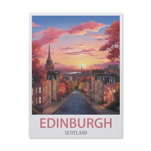Puzzles 1000 Stück Holz Montage Bild，Edinburgh Schottland，Erwachsene Spiele Lernspielzeug（75x50cm）-G67 von YYNFHCBS