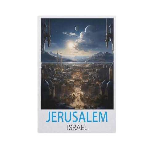 Puzzles 1000 Stück Holz Montage Bild，Jerusalem Israel，Erwachsene Spiele Lernspielzeug（75x50cm）-L78 von YYNFHCBS