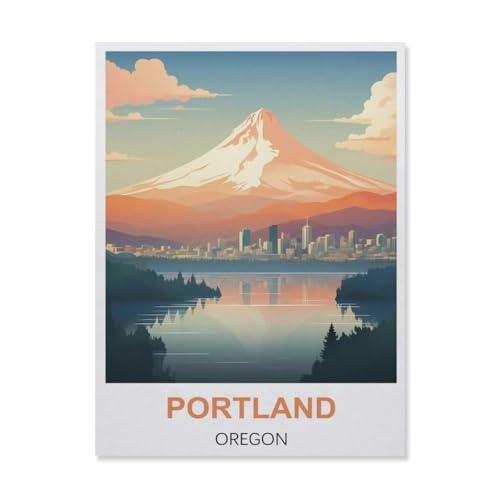 Puzzles 1000 Stück Holz Montage Bild，Portland Oregon，Filmplakat Für Erwachsene Spiele Lernspielzeug（75x50cm）-A82 von YYNFHCBS