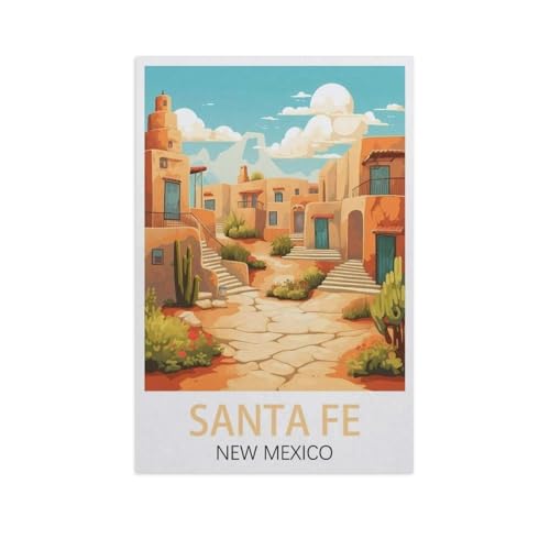 Puzzles 1000 Stück Holz Montage Bild，Santa Fe New Mexico，Erwachsene Spiele Lernspielzeug（75x50cm）-K32 von YYNFHCBS