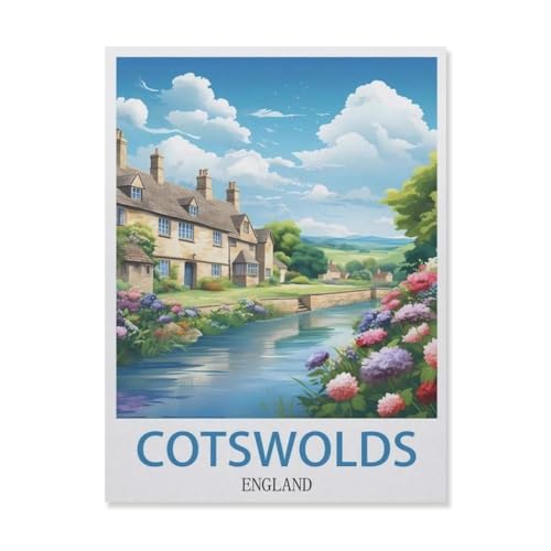 Puzzles 1000 Stück Papier Montage Bild，Cotswolds England，Filmplakat Für Erwachsene Spiele Lernspielzeug（38x26cm）-G69 von YYNFHCBS