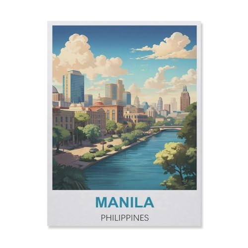 Puzzles 1000 Stück Papier Montage Bild，Manila Philippinen，Erwachsene Spiele Lernspielzeug（38x26cm）-A7 von YYNFHCBS