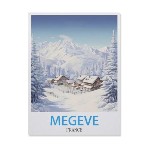 Puzzles 1000 Stück Papier Montage Bild，Megève Frankreich，Erwachsene Spiele Lernspielzeug（38x26cm）-F18 von YYNFHCBS