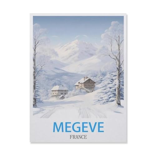 Puzzles 1000 Stück Papier Montage Bild，Megève Frankreich，Erwachsene Spiele Lernspielzeug（38x26cm）-F91 von YYNFHCBS