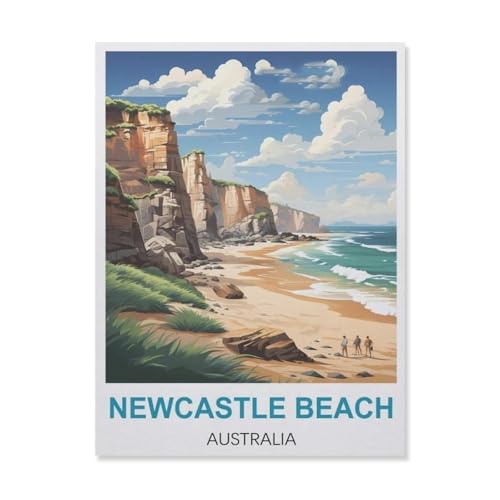 Puzzles 1000 Stück Papier Montage Bild，Newcastle Beach Australien，Erwachsene Spiele Lernspielzeug（38x26cm）-A80 von YYNFHCBS