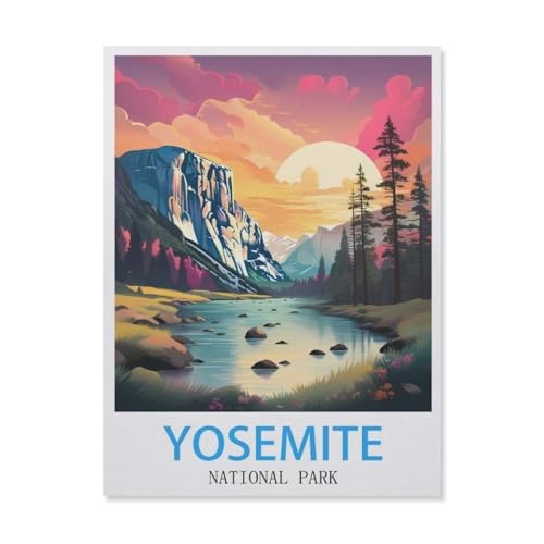 Puzzles 1000 Stück Papier Montage Bild，Yosemite Nationalpark USA，Filmplakat Für Erwachsene Spiele Lernspielzeug（38x26cm）-F93 von YYNFHCBS
