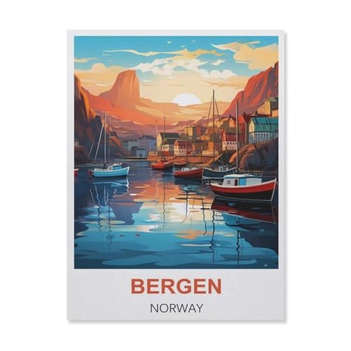 Puzzles 1000 Teile für Erwachsene，Bergen Norwegen，Klassische Puzzle Teenager Jungen Mädchen Puzzle Lustige Familienpuzzles In Premium-Qualität Zum Geburtstag（38x26cm）-B94 von YYNFHCBS
