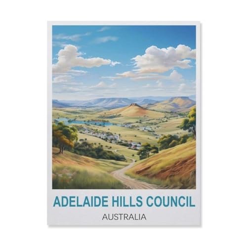 Puzzles Mit 1000 Teilen Puzzles Aus Holz，Adelaide Hills Council Australien，Puzzle 1000 Teile Für Erwachsene Lustige Kreative DIY-Spielzeuggeschenke Für Mädchen Und Jungen（75x50cm）-D45 von YYNFHCBS