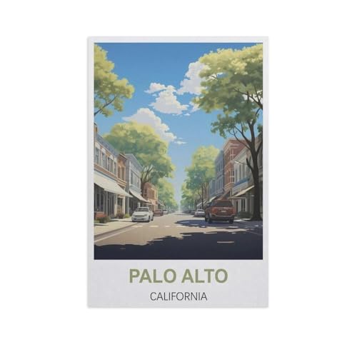 Puzzles Mit 1000 Teilen Puzzles Aus Holz，Palo Alto, Kalifornien，Puzzle 1000 Teile Für Erwachsene Lustige Kreative DIY-Spielzeuggeschenke Für Mädchen Und Jungen（75x50cm）-H13 von YYNFHCBS