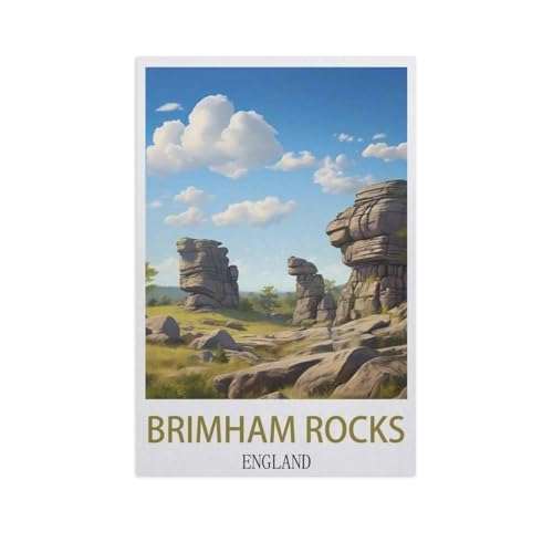 Puzzles Mit 1000 Teilen Puzzles Aus Papier，Brimham Rocks, England，Puzzle 1000 Teile Für Erwachsene Lustige Kreative DIY-Spielzeuggeschenke Für Mädchen Und Jungen（38x26cm）-J32 von YYNFHCBS