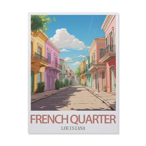 Puzzles Mit 1000 Teilen Puzzles Aus Papier，French Quarter Louisiana，Puzzle 1000 Teile Für Erwachsene Lustige Kreative DIY-Spielzeuggeschenke Für Mädchen Und Jungen（38x26cm）-F64 von YYNFHCBS