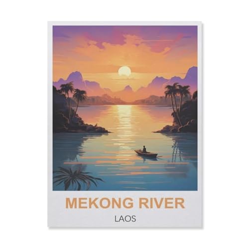 Puzzles Mit 1000 Teilen Puzzles Aus Papier，Mekong Fluss Laos，Puzzle 1000 Teile Für Erwachsene Lustige Kreative DIY-Spielzeuggeschenke Für Mädchen Und Jungen（38x26cm）-B26 von YYNFHCBS