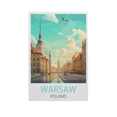 Puzzles Mit 1000 Teilen Puzzles Aus Papier，Warschau Polen，Puzzle 1000 Teile Für Erwachsene Lustige Kreative DIY-Spielzeuggeschenke Für Mädchen Und Jungen（50x70cm）-K5 von YYNFHCBS