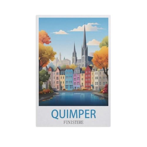 Quimper Finistère，Puzzles 1000 Teile für Erwachsene, Klassische Puzzle Jungen Mädchen Puzzle für Kinder Teenager Lernspiel Spielzeug（38x26cm）-M29 von YYNFHCBS