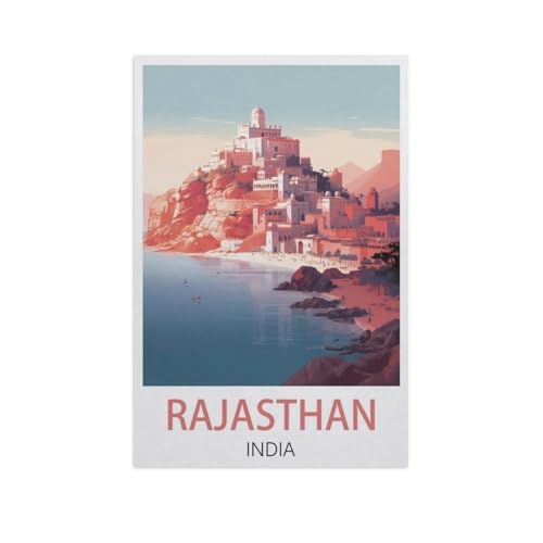 Rajasthan Indien，Puzzle 1000 Teile Holz Puzzle Geeignet Für Erwachsene Kinder Familien Stressabbau Puzzlespiele（75x50cm）-K90 von YYNFHCBS