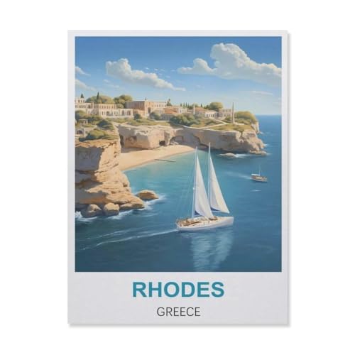 Rhodos Griechenland，1000 Piece Puzzles Für Kid Adult Toy Geschenk DIY Game（75x50cm）-D65 von YYNFHCBS