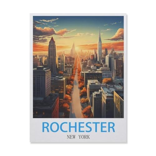Rochester New York，Puzzle 1000 Teile,Intellektuelle Entwicklung Pädagogisches Nach Hause Interessante Dekompression Brain Challenge Puzzle Für Jugendliche Kinder（38x26cm）-F80 von YYNFHCBS