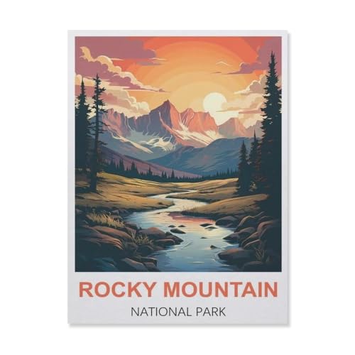 Rocky Mountain Nationalpark USA，Puzzle 1000 Teile Holz Puzzle Geeignet Für Erwachsene Kinder Familien Stressabbau Puzzlespiele（75x50cm）-D57 von YYNFHCBS