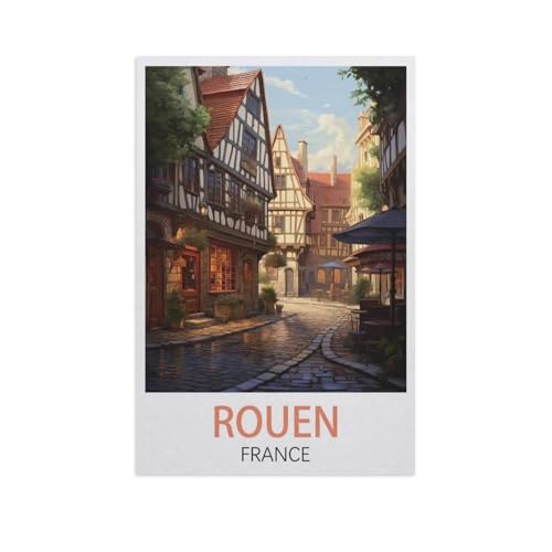 Rouen Frankreich，Puzzles 1000 Stück Puzzles Für Erwachsene Kinder Klassisches Familienpuzzle Indoor DIY Spielzeug Geburtstagsgeschenk（38x26cm）-K22 von YYNFHCBS
