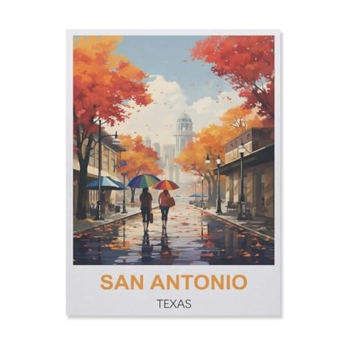 San Antonio Texas，Puzzle 1000 Teile Papier Puzzle Erwachsene Kinder Lernspielzeug Familie Dekompressionsspiel（38x26cm）-D54 von YYNFHCBS