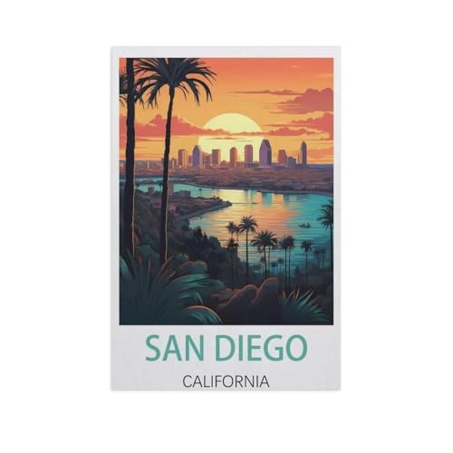San Diego, Kalifornien，Puzzles für Erwachsene 1000 Teile, Klassische Puzzle Puzzle Schwierig für Erwachsene Teenager Freizeit Spaß Spiel Spielzeug （38x26cm）-J36 von YYNFHCBS