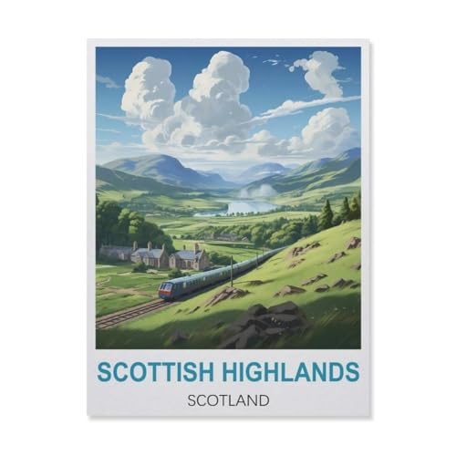 Scottish Highlands Schottland，Puzzle 1000 Teile Papier Puzzle Geeignet Für Erwachsene Kinder Familien Stressabbau Puzzlespiele（38x26cm）-C84 von YYNFHCBS