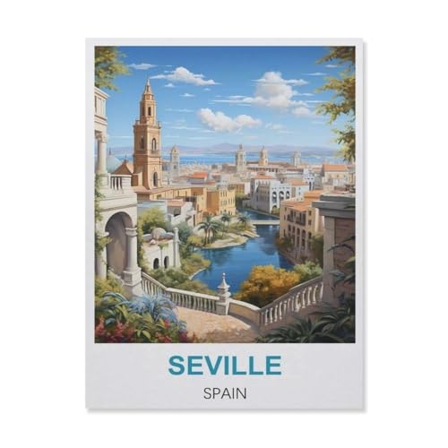 Sevilla Spanien，Papier Landscape Puzzle, Jigsaw Puzzles 1000 Pieces, for Adult Kids Decompression Puzzle Nice Gifts（38x26cm）-D59 von YYNFHCBS