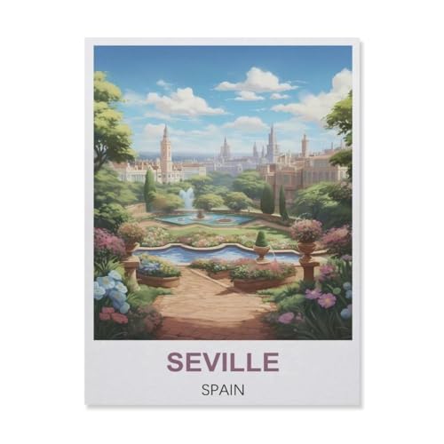 Sevilla Spanien，Papier Puzzle 1000 Teile Spielzeug Für Erwachsene Dekompressionsspiel（38x26cm）-D56 von YYNFHCBS