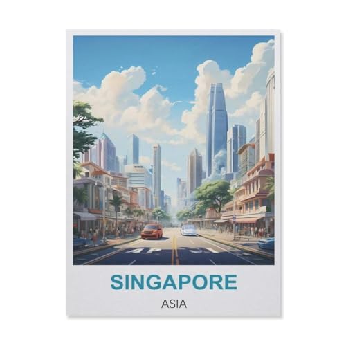 Singapur Asien，1000 Teile Puzzle Erwachsene Dekompressionsspielzeug Erwachsene Ideales Pädagogisches Puzzle Erwachsene Spiele Geschenk（38x26cm）-A68 von YYNFHCBS