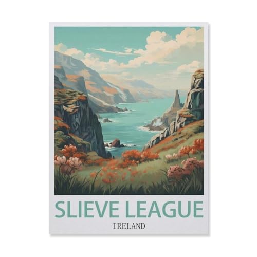 Slieve League Irland，1000 Stück Erwachsene Papier Landschaft Puzzles Für Kinder Lernspielzeug Geschenke（38x26cm）-G55 von YYNFHCBS