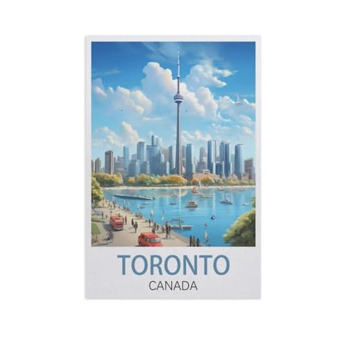 Toronto Kanada，Puzzle 1000 Teile Holz Puzzle Erwachsene Kinder Lernspielzeug Familie Dekompressionsspiel（75x50cm）-K87 von YYNFHCBS