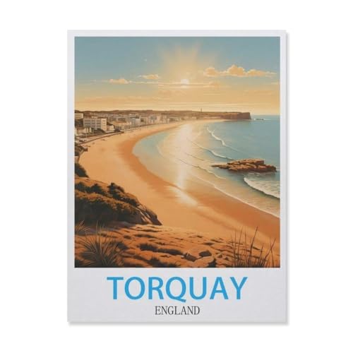 Torquay England，Puzzle 1000 Teile Papier Puzzle Erwachsene Kinder Lernspielzeug Familie Dekompressionsspiel（38x26cm）-G46 von YYNFHCBS
