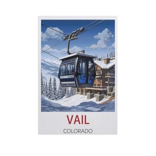 Vail Colorado，3D Puzzle 1000 Stück, Holz Montiert DIY Puzzle Montage Spielzeug Für Kinder, Holz Puzzle Holz Geschenk（75x50cm）-K18 von YYNFHCBS