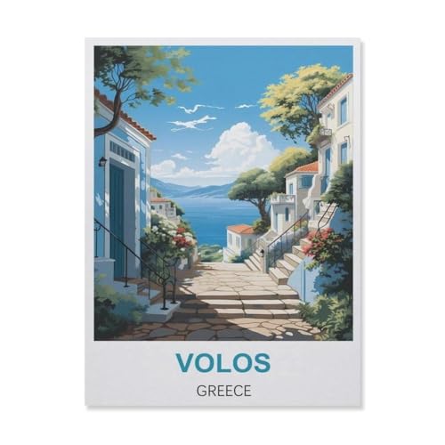 Volos Griechenland，1000 Stück Erwachsene Holz Landschaft Puzzles Für Kinder Lernspielzeug Geschenke（75x50cm）-A71 von YYNFHCBS