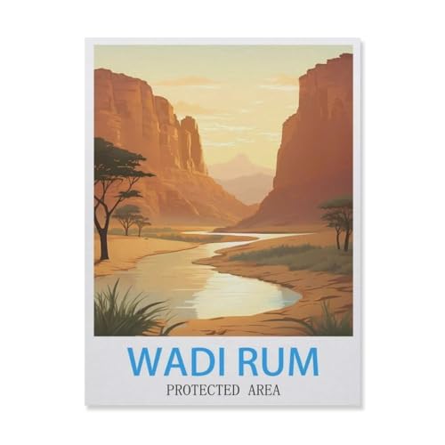 Wadi Rum Protected Area Jordanien，1000 Stück Erwachsene Papier Landschaft Puzzles Für Kinder Lernspielzeug Geschenke（38x26cm）-E36 von YYNFHCBS