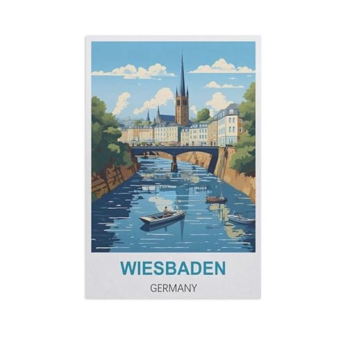 Wiesbaden, Deutschland，Papier Puzzle 1000 Teile Spielzeug Für Erwachsene Dekompressionsspiel（38x26cm）-H24 von YYNFHCBS