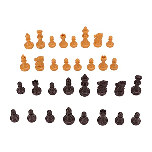YYQTGG Schachfiguren, robuste, sturzsichere, zweifarbige Schachfiguren für Partys(Holzfarbe) von YYQTGG