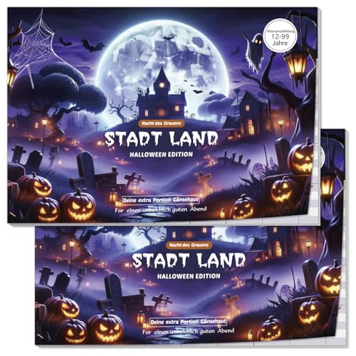 Halloween Spiele, 50 Blatt Stadt Land Fluß Halloween Horror Edition Spiel, Lustiges Familienspiel Halloween Quiz Der Spielblock, Gruselig Edition Partyspiel, Halloweengeschenke für Kinder Erwachsene Halloween Spiele, 50 Blatt Stadt Land Fluß Halloween Horror Edition Spiel, Lustiges Familienspiel Halloween Quiz Der Spielblock, Gruselig Edition Partyspiel, Halloweengeschenke für Kinder Erwachsene von YYSWSAKY