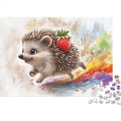 1000-teiliges Puzzle Für Erwachsene Igel EIN Unmögliches Geschicklichkeitsspiel Wald Szene Figurenpuzzle Familien-Puzzlespiel Home-Dekoration 1000pcs (75x50cm) von YYVKPMLXC